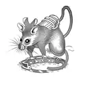 Rat king in military uniform leading an army of rats tattoo design idea