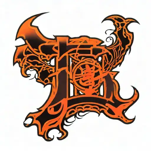 big letters that say "saisei" in Japanese, with black metal, gothic style tattoo design idea