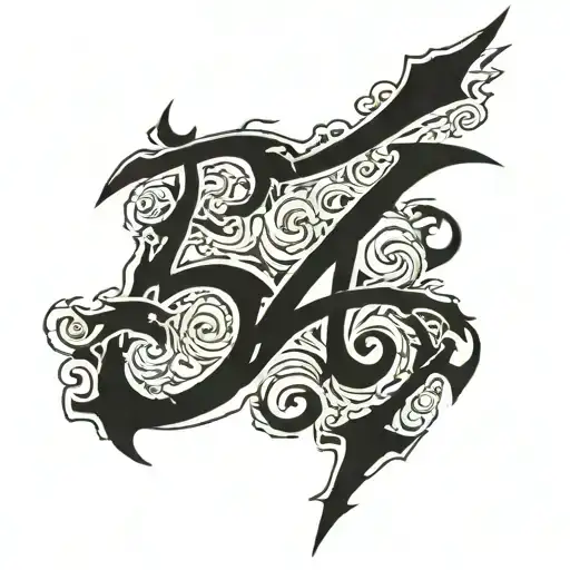 large letters that say "saisei", with black metal, gothic style tattoo design idea