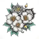 aaqeel hasan hidden name hidden within each other flowers tattoo design idea