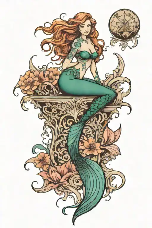mermaid tattoo design idea