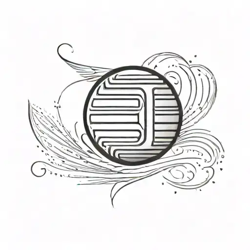 Minimalistic Tennis Ball In Egyptian Style tattoo design idea