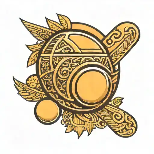 Minimalistic Tennis Ball In Egyptian Style tattoo design idea