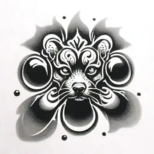 paw print with halo  tattoo design idea