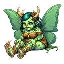 chubby fairy goblin girl tattoo design idea