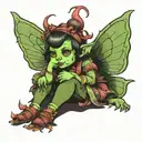chubby fairy goblin girl tattoo design idea