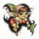 chubby fairy goblin pinup tattoo design idea