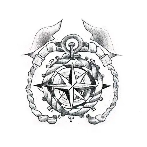 anchor compass rope scorpion tattoo design idea