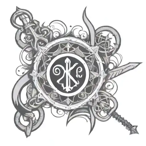 keyblade kingdom hearts, volleyball, music note intertwined tattoo design idea