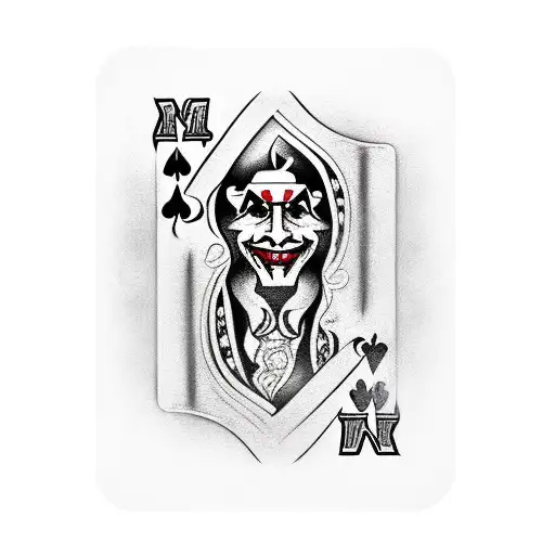 ace of spades and joker on top tattoo design idea