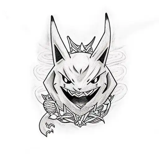 Halloween themed pokemon sleeve  tattoo design idea