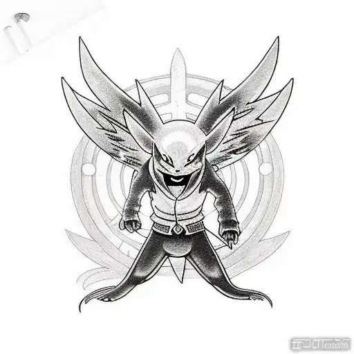 Halloween themed pokemon sleeve  tattoo design idea