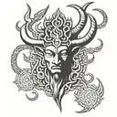 Trident with bull and third eye of lord shiva tattoo design idea