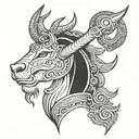 Trident with bull and third eye of lord shiva tattoo design idea