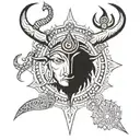 Trident with bull and third eye of lord shiva tattoo design idea