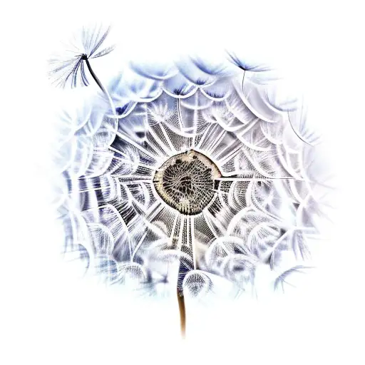 Dandelion with universe inside tattoo design idea