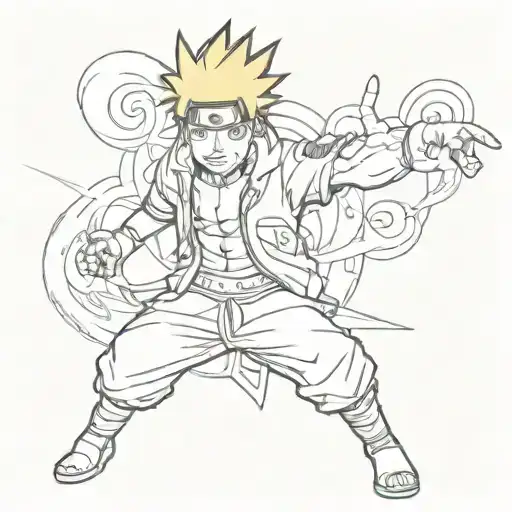 Naruto Uzumaki unleashing tattoo design idea