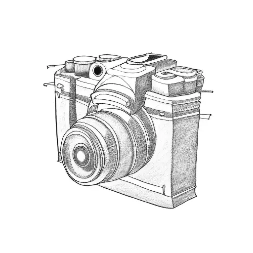 camera, vehicle tattoo design idea