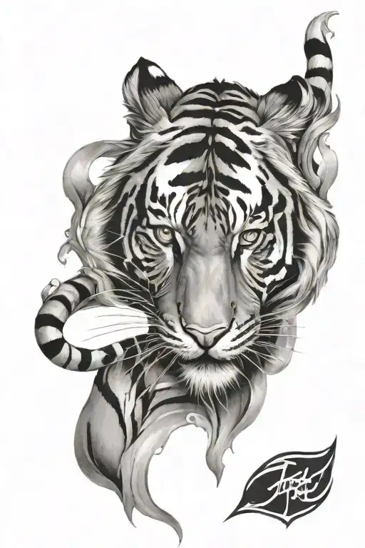 tiger with water tattoo design idea