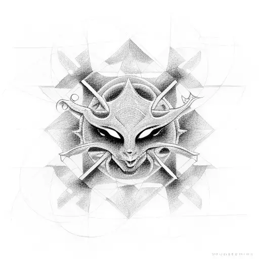 matrix symbols going down in a short line tattoo design idea