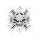 matrix symbols going down in a short line tattoo design idea