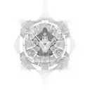 matrix symbols going down in a short line tattoo design idea