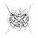 matrix symbols going down in a short line tattoo design idea