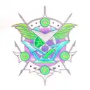 matrix symbols going down in a short lime tattoo design idea