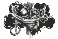 Knife stabbed into Heart tattoo design idea