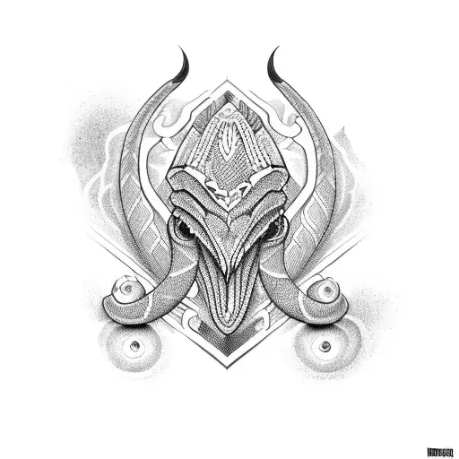 cobra com adaga tattoo design idea