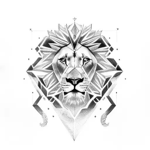 Constellation zodiaque taureau capricorne et lion en geomatrique tattoo design idea