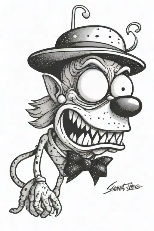 Eustace mask courage the cowardly dog tattoo design idea
