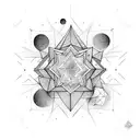 Stars and shadow tattoo design idea