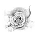 two flowers twisted together  tattoo design idea