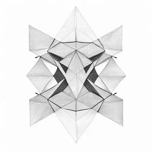 A minimalist, modern, and uncommon black and white tattoo design idea could be a geometric origami-inspired bird in flig tattoo design idea