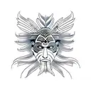 tribal mask patterns Maori Indian Aztec  tattoo design idea