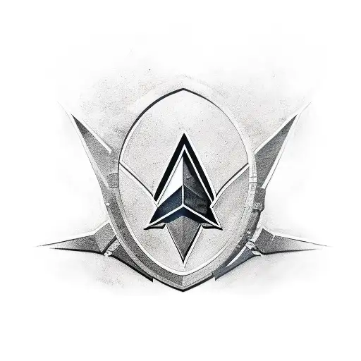 N7 logo with a realistic portrait of Commander Shepard tattoo design idea