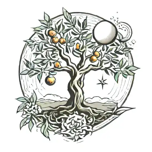 olive tree, sun, moon, 11:11, XXIV VI MMXXII, love tattoo design idea