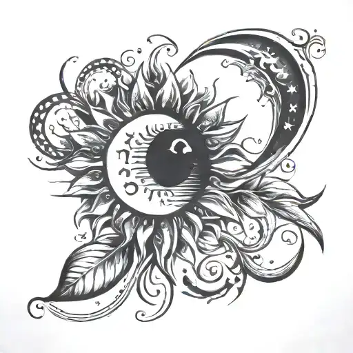 olive, 11:11, XXIV VI MMXXII, sun, moon, love tattoo design idea