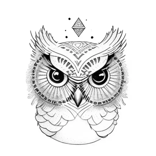 Cute Owl Tattoo by Larissa Long