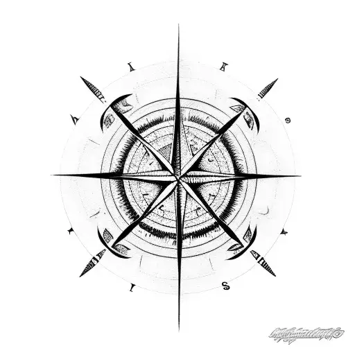 A voodoo child holding a compass and surrounded by basketballs tattoo design idea