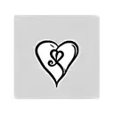 heart initial tattoo design idea