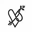 heart initial tattoo design idea