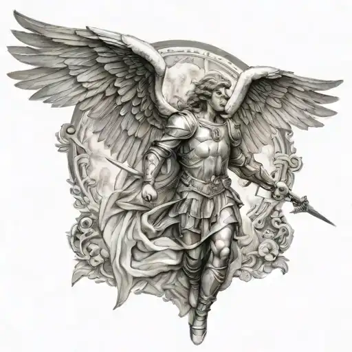 archangel michael angel tattoo design idea