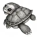 turtle with skull pancer tattoo design idea
