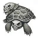 turtle with skull pancer tattoo design idea