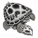 turtle with skull pancer tattoo design idea