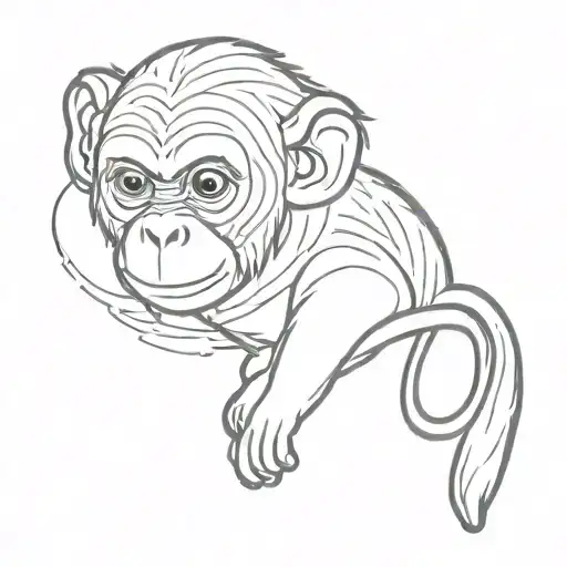 little monkey tattoo design idea