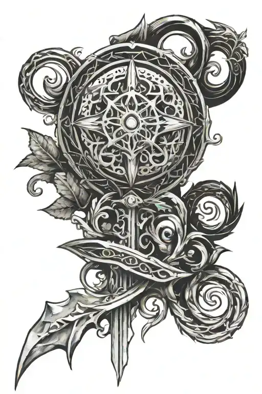 Elden RIng Malenia blade of miquella tattoo design idea