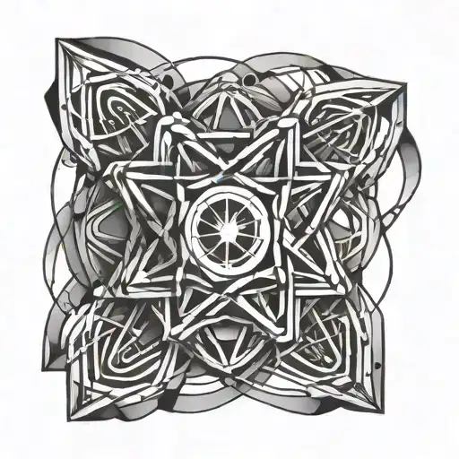 Iron atom with symbol Fe  tattoo design idea